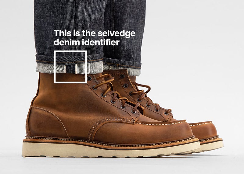 Selvedge denim jeans with boots