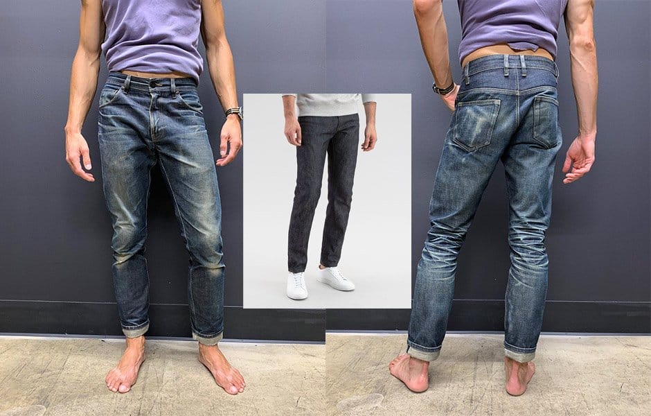 worn raw denim