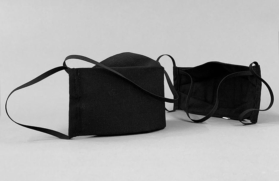 A fused layer goes in the front of the Made in USA face mask to help protect the restaurant staff and customers.