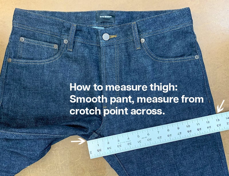 How to measure mens jeans: thigh