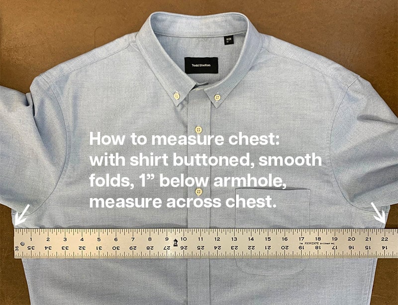 How to measure mens shirts: chest