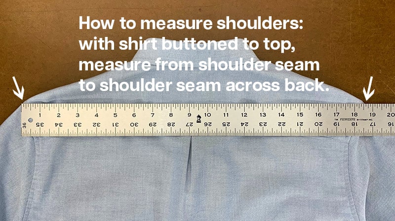 How to measure mens shirts: shoulders