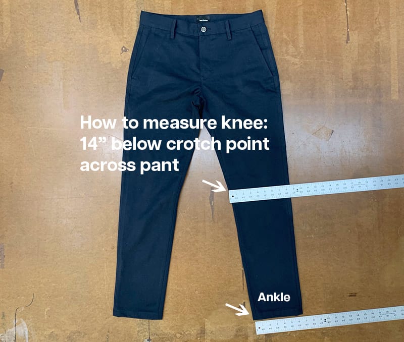 How to measure mens pants knee and ankle