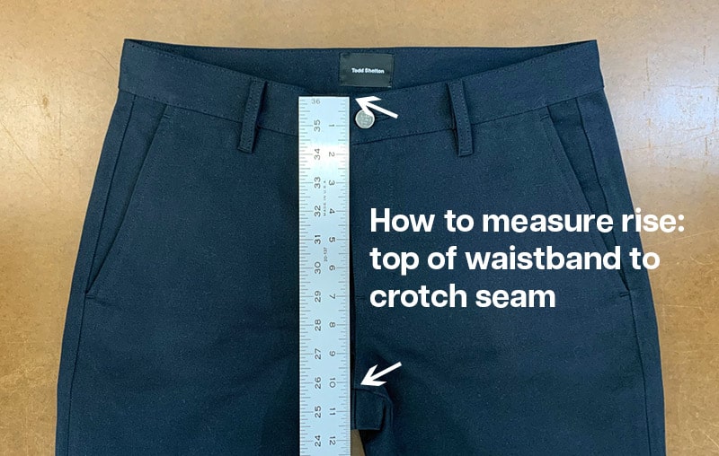 How to measure mens pants rise