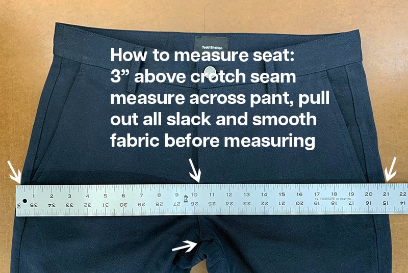 How to measure mens pants seat