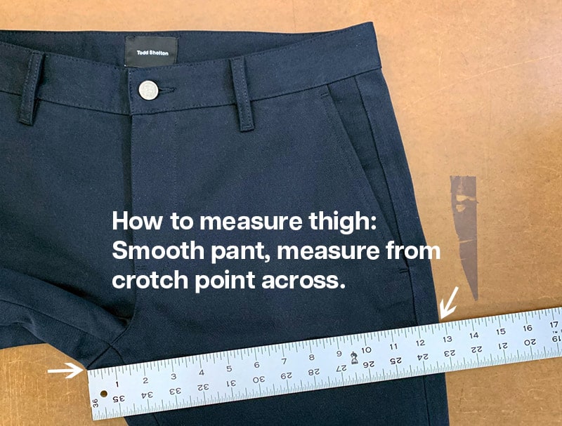 How to measure mens pants thigh