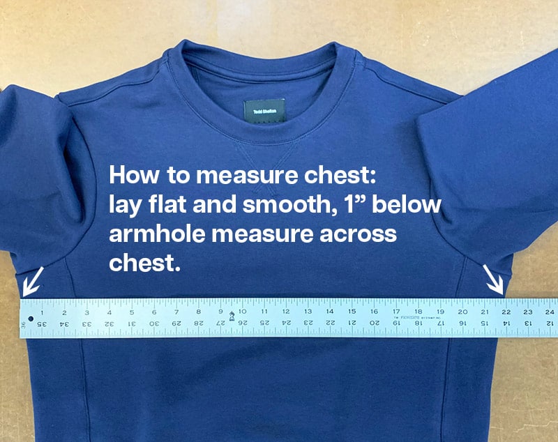 How to Measure Men's Sweatshirts:How to Measure Chest