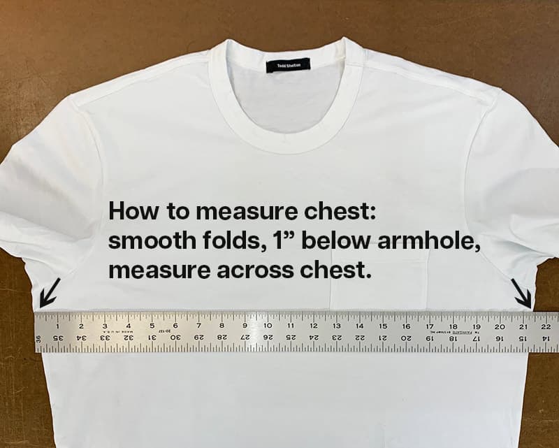 How to Measure Men's T-Shirts: Measure Chest
