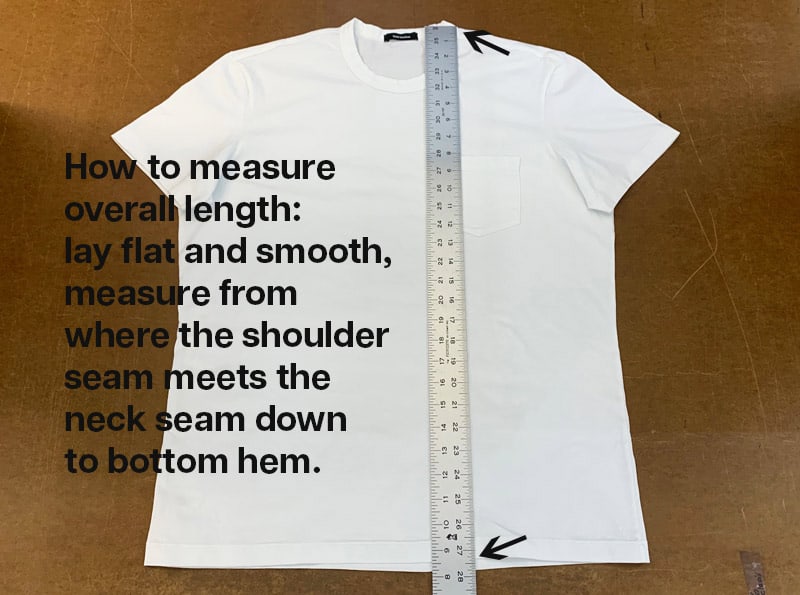 How to Measure Men's T-Shirts: Overall Length