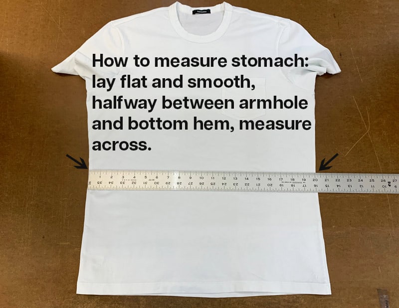 How to Measure Men's T-Shirts: Stomach Fit