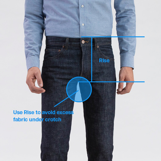 Rise options for jeans for short men.