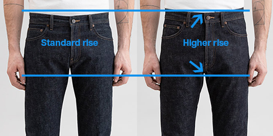 Men's jeans high front rise