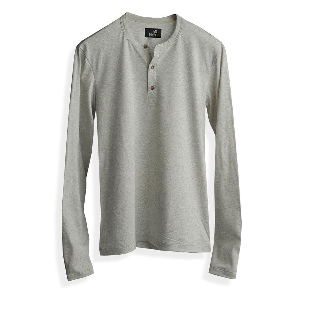 Men's Heather Grey Henley LS T-Shirt | Todd Shelton